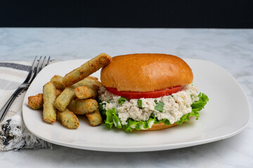 chicken salad sandwich   with green onions