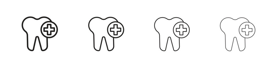 Dental insurance icon symbols collection. Vector EPS 10