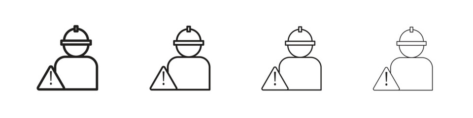 Construction risk icon symbols collection. Vector EPS 10