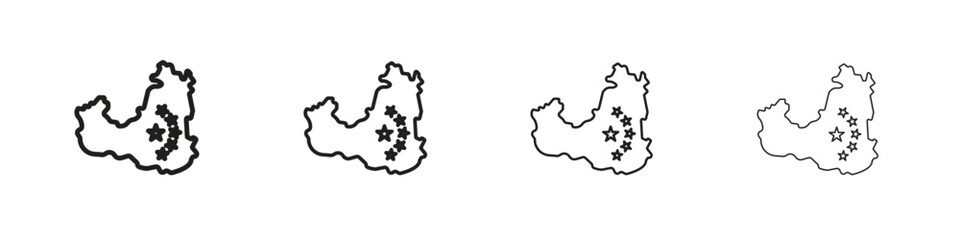 China map icon symbols collection. Vector EPS 10