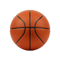 Fototapeta premium Vibrant orange regulation-sized basketball with pebbled texture and black seams, full object isolated on a plain transparent background with no shadows, studio product photography concept