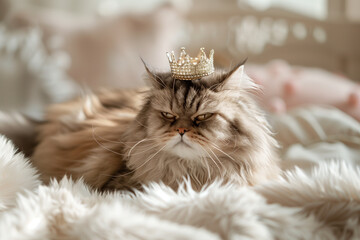 Obraz premium Regal Cat with Crown