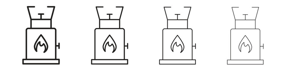 Camping gas icon symbols collection. Vector EPS 10