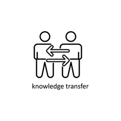 Knowledge Transfer Icon - Two People Exchange Arrows