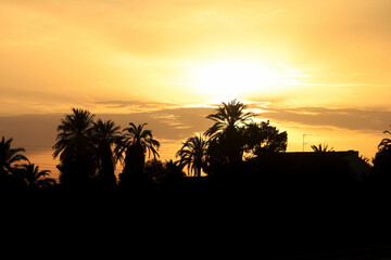 Spectacular sunset with clouds in Spain
