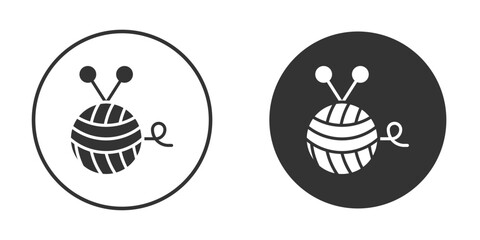 Wool ball icon vector solid icon style illustration. EPS 10 file