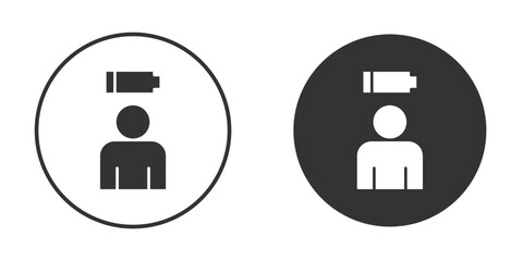 Tired person icon vector solid icon style illustration. EPS 10 file