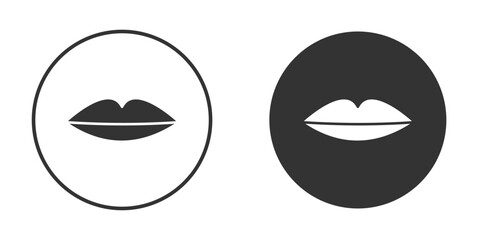 Thin lips icon vector solid icon style illustration. EPS 10 file