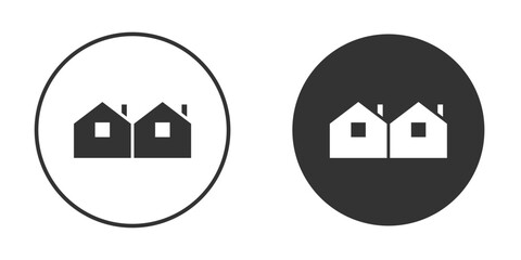 Terraced Houses icon vector solid icon style illustration. EPS 10 file