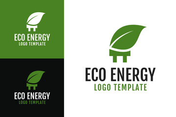 Eco energy logo design template vector illusration