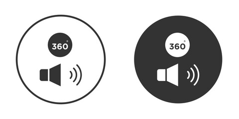 Surround sound icon vector solid icon style illustration. EPS 10 file