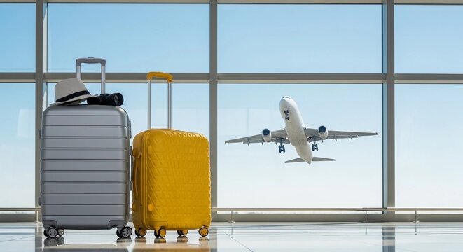 Suitcases in Airport – Travel and Vacation Concept

