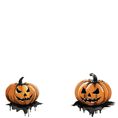halloween pumpkins decorative vector ornament with white area for insertion