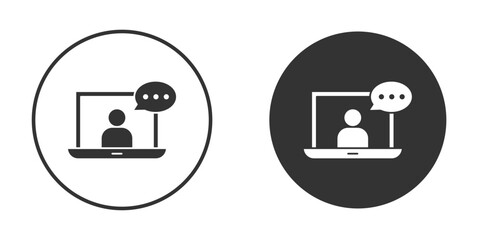 Online course icon vector solid icon style illustration. EPS 10 file