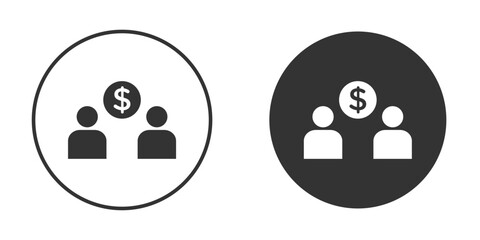 Joint account icon vector solid icon style illustration. EPS 10 file.