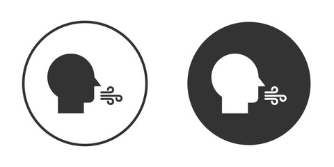 Breath icon vector solid icon style illustration. EPS 10 file