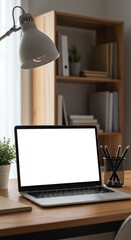 Fototapeta premium Cozy Workspace with Laptop
