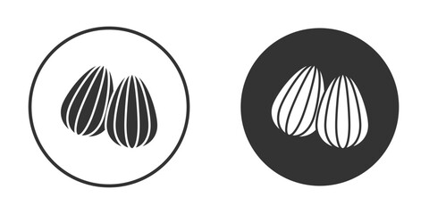 Almond icon vector solid icon style illustration. EPS 10 file