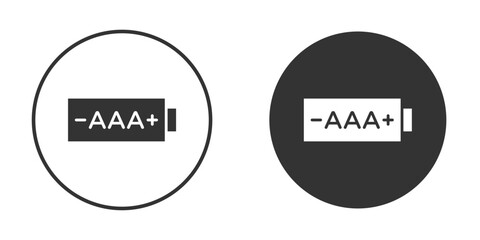 AAA battery icon vector solid icon style illustration. EPS 10 file