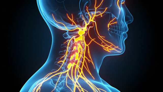 Visualizing Human Neck Anatomy Showing Nerve Structure and Spinal Cord