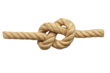 Fototapeta premium Knotted nautical rope against transparent backdrop, symbolizing maritime connection, teamwork, and resilient binding methods