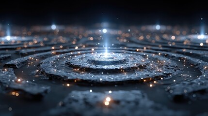 Crypto tokens radiate from central dividend icon, connected to investor wallets in futuristic digital space.