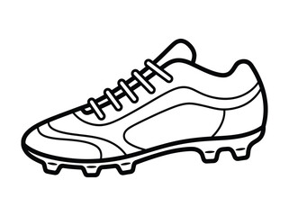 Soccer Football Cleat Shoe Black Line Art Drawing