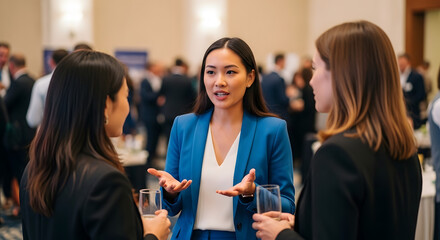 Businesswomen Networking at Conference Event