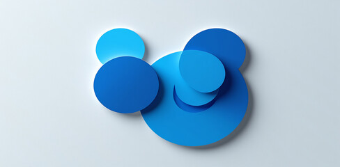 Abstract arrangement of overlapping blue circles creating a modern visual.