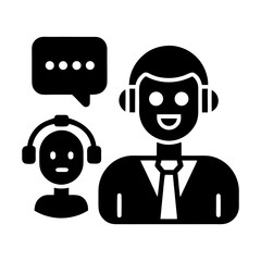 Smart AI Chatbot Icons – NLP, Speech Bot, Talk Interface Icons.