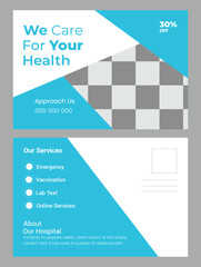  Medical postcard design template  vector
