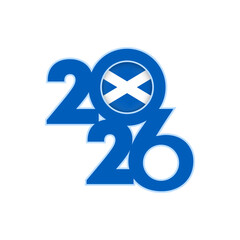 2026 banner with Scotland flag inside.