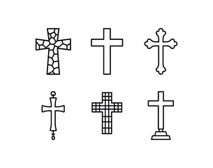 Various black cross symbol designs in different styles