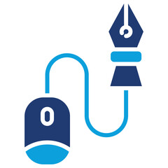 Pen Tool Flat Blue Icon