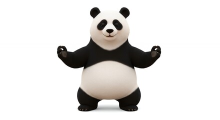 Naklejka premium Peaceful panda meditating
