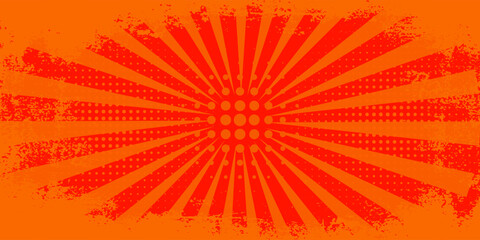 Dots halftone orange color pattern gradient texture with technology digital background. Dots pop art comics with summer background.