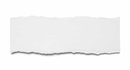 Obraz premium White Torn Paper Message Background – Ripped Edge Template for Notes, Text, and Design Overlays