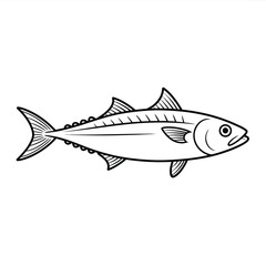 Simple line drawing of a fish