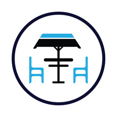chair, table, umbrella, cafe terrace icon