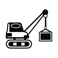 Fototapeta premium Crane, container, container on crane icon