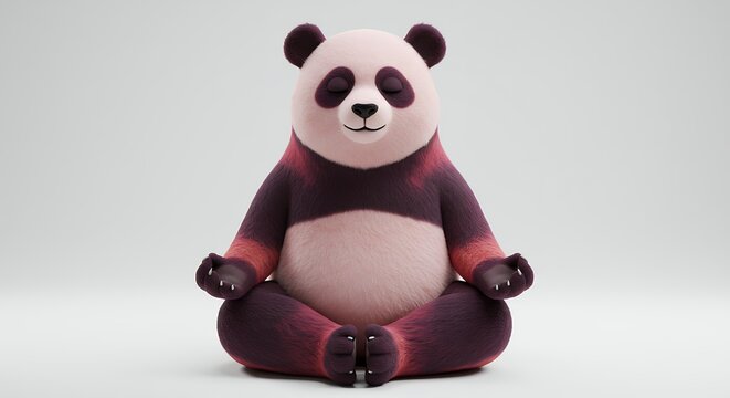 Panda in meditation pose illustration