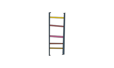 Ladder on white background, child draws a ladder design
