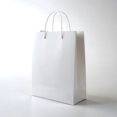 White Paper Shopping Bag with Twine Handles white paper bag