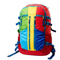 Colorful Student Bag on White

