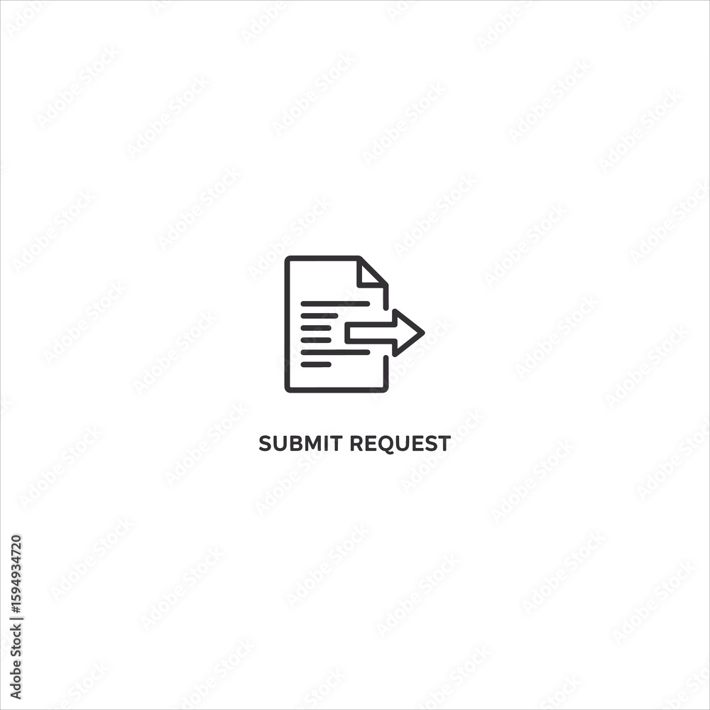 Poster vector art of submit request icon with arrow isolated on white background