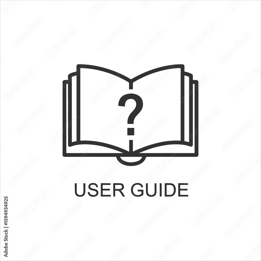Poster vector art of user guide icon with question mark isolated on white background
