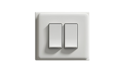  Dual Rocker Wall Switch, Transparent Background