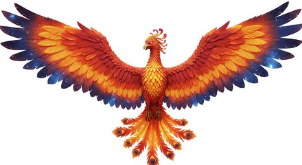 Obraz premium Mythical phoenix illustration graphic design element