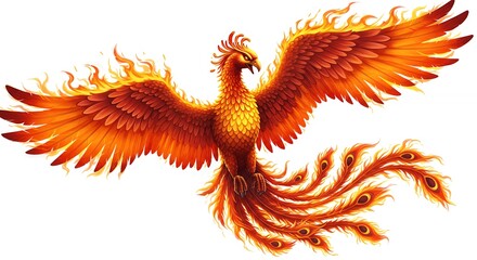 Obraz premium Mythical phoenix illustration graphic design