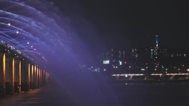 서울 반포대교 달빛무지개분수 야경ㅣ한강의 아름다운 도시 조명 분수쇼